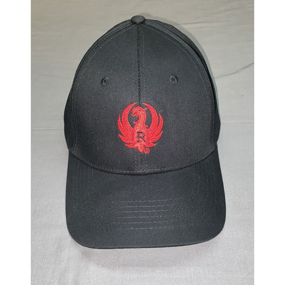 Ruger Solid Black Embroidered Adjustable Baseball Cap Hat / Adult